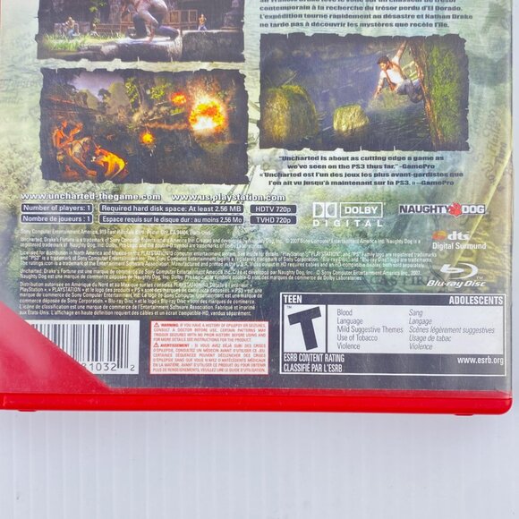Uncharted Drake's Fortune PS3 Video Game 2007 Case Booklet Disc Rated T Teen - Picture 4 of 7